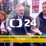 Vyplavený Jeseník Petr Fiala Vít Rakušan